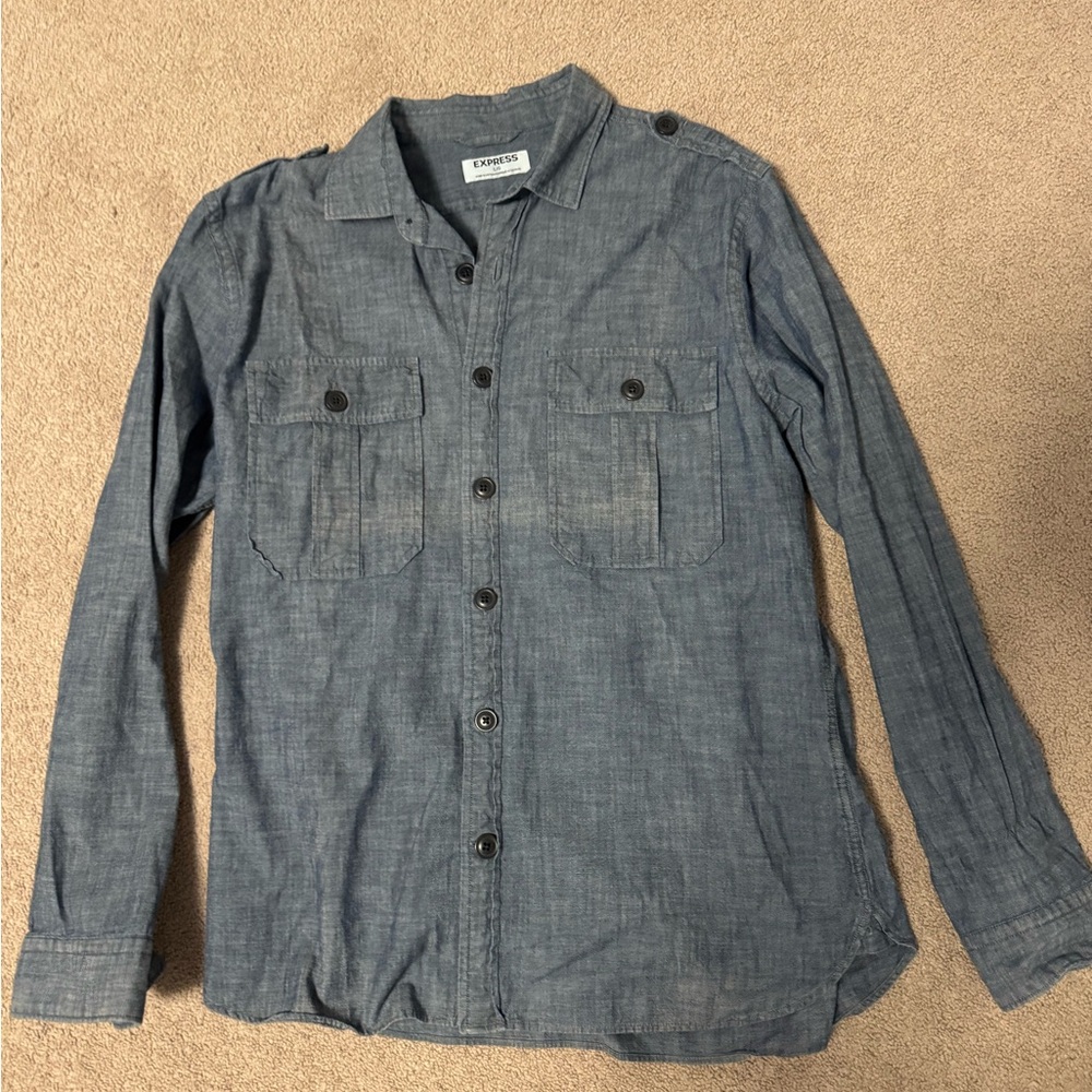 Express Charcoal Button-Up Shirt